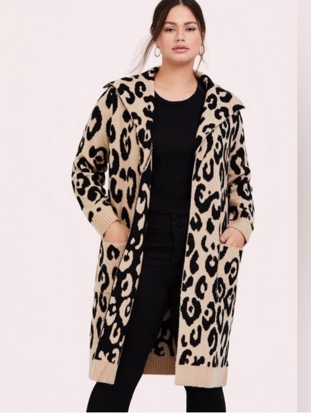 Torrid Leopard Longline Cardigan Sweater Coat Duster Length, Size 2
(18/20)
